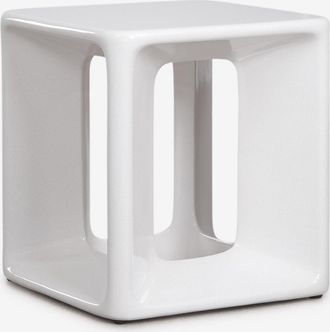 Sklum Mesa Auxiliar Cuadrada 40x40 Cm En Cemento Y Fibra De Vidrio Lilou Sklum