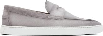 Magnanni Mocassini penny in pelle scamosciata - Grigio
