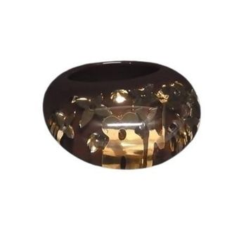 Louis Vuitton Inclusion Brown Clear Resin Band Ring (Pre-Owned)