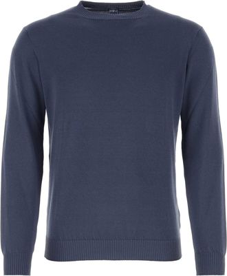 Fedeli Air Force Blue Cotton Sweater