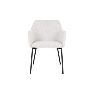 Meubles et Design Lote de 2 sillones de mesa en tejido boucl&eacute; y metal - Beige