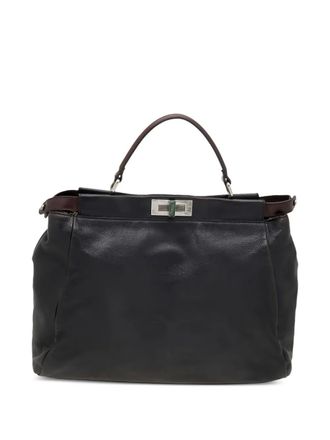 Fendi Peekaboo leather tote bag - Black