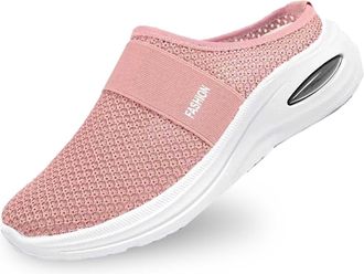 Generic Diabetic-Friendly Backless Trainers Women | Air Cushion Slip-On Walking Shoes with Extra Wide Toe Box | Orthopedic Support Mules for Swollen Feet (UK 