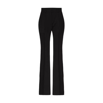 Sportmax Broeken, Dames, Zwart, S, Katoen, Stijlvolle Wijde Broek