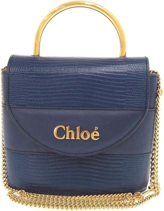 Chlo&eacute; Pre-owned Chloe Lizard Embossed Leather Aby Lock Satchel Ladies GC7ITHX5ZRHWYVOD