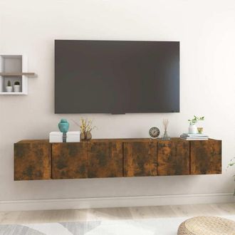 vidaXL Vidaxl - Muebles Para Tv Colgantes 3 Uds Roble Ahumado 60x30x30 Cm