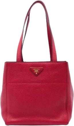 Prada Pre-owned Vintage Tote Bag - Dames - Vintage Shopper - Rood - ONE Size - Leer - Vintage