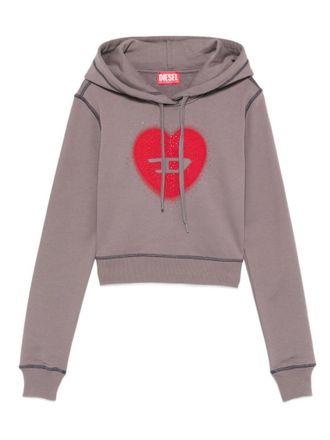 Diesel Grey Graphic Hood Sweatshirts