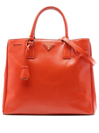 Prada 2013-2025 Large Saffiano Vernice Galleria satchel - Orange