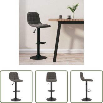 vidaXL Sedia da bar - Sgabello da Bar Grigio Scuro in Velluto