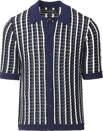 Rag & Bone Rag Bone T-shirts en Polo Navy - Heren - Korte mouwen Overhemden - Veelkleurig - S - Overhemden