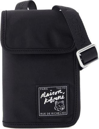 Maison Kitsun&eacute; Mens Synthetic Neck Pouch Black Wallet