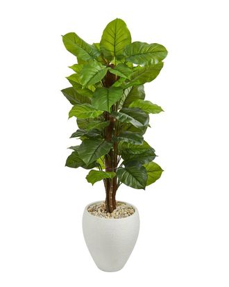 Nearly Natural 5Ft Large Leaf Philodendron Artificial Plant In Planter