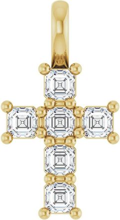 Diamond2Deal 14k Gold Asscher Cut 1/3ct Lab-Grown Diamond Pendant