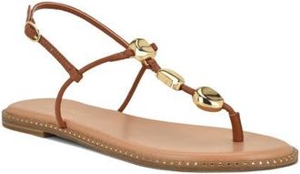 Nine West Derika T-Strap Sandal in Medium Brown at Nordstrom, Size 7.5