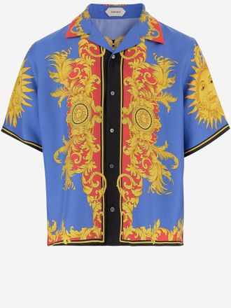 Versace bedrukt zijden overhemd