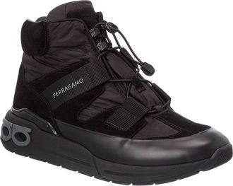 Ferragamo Leonida Suede High-Top Sneaker