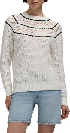 Hunter Pointelle Knit Cotton Sweater in Snow-White at Nordstrom Rack, Size X-Small