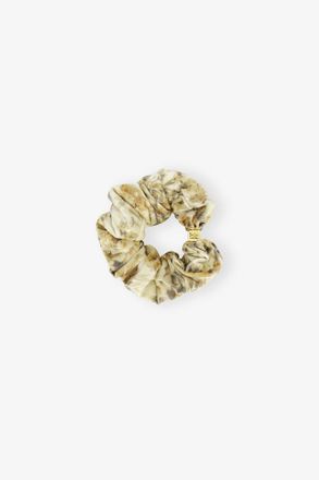 Ganni Beige Golden Floral Scrunchie