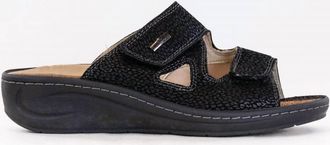 Fidelio Womens Hallux Fabia Slide Sandals In Black Print Suede