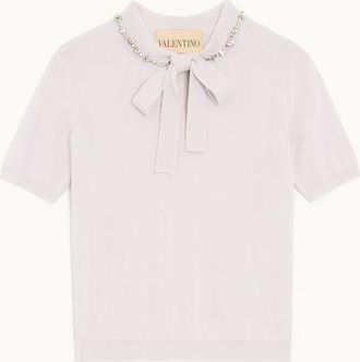 Valentino Maglia In Lana Ricamata Donna LILLA XL