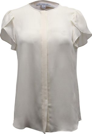 Diane Von Fürstenberg Crepe Shirt in Ivory Silk