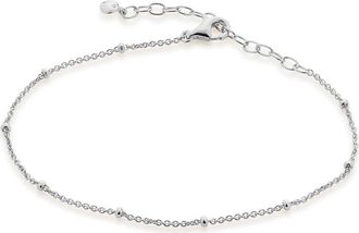 Monica Vinader Bead Station Chain Link Bracelet in Silver at Nordstrom