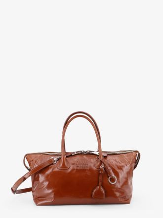Miu Miu Borsa a mano in pelle lucida con logo lettering frontale - MIU MIU - gender_Woman