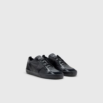 Diesel S-Slante-D-Sneakers in suede and leather with D logo - Sneakers - Man - Black