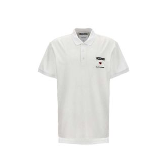 Moschino White Cotton Polo Mens Shirt