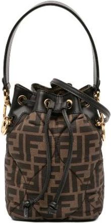 Fendi Pre-owned Bucket Bags, female, Brown, Size: ONE SIZE Pre-owned Silk Bucket Bag