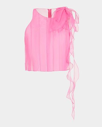 Giorgio Armani Shoulder Bow Silk Tank