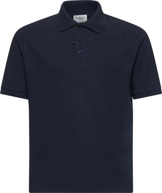Saint Laurent Blauw poloshirt met Cassandre-borduursel - Heren - Polos - Blauw - S - Katoen - Tops