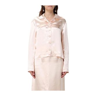 Philosophy di Lorenzo Serafini Shirts, female, Pink, S, Yellow Silk Relaxed Fit Blouse