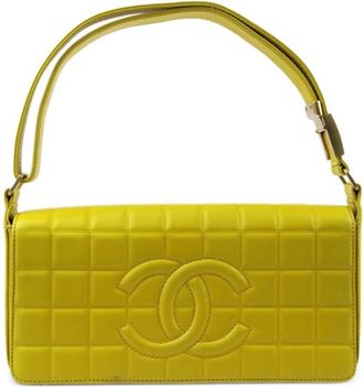 Chanel 2002 Choco Bar shoulder bag - women - Lambskin - One Size - Yellow