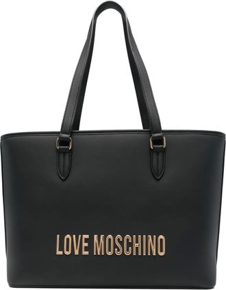 Love Moschino Shopper met logo - Zwart