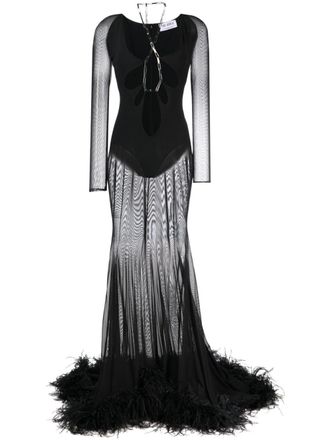 The Attico Abito Karen con dettaglio cut-out - Nero