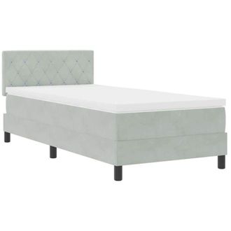 vidaXL Cama Tipo Box Spring Gris Claro 90 X 190 Cm Terciopelo Vidaxl