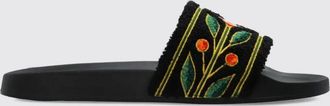 Casablanca Sandali mules in spugna con ricamo floreale e tacco basso