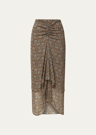 Veronica Beard Limani Floral Midi Skirt