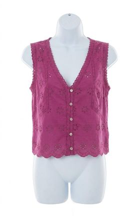 Z Supply Darcy Eyelet Top In Berry Blush