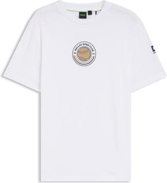 BOSS Relaxed-fit T-shirt in cotton with tennis artwork