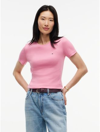 Tommy Hilfiger Womens Crewneck Favorite T-Shirt - Mystic Pink - XXL