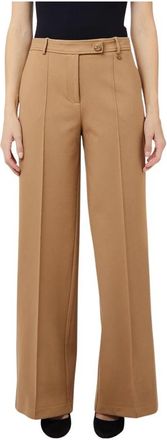 Liu Jo Pant Straight - Dames - Wijde Broeken - Beige - S - Broeken