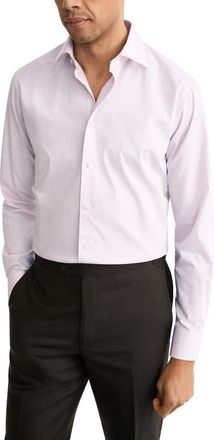 Eton Slim Fit Prince of Wales Check Dress Shirt in Medium Pink at Nordstrom, Size 16.5