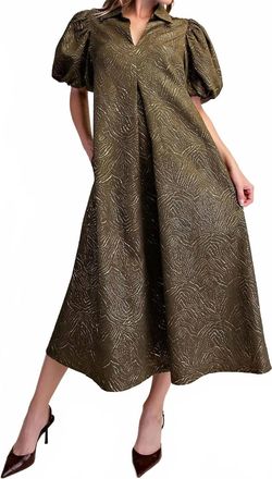 Glam Tuscan Midi Dress In Olive