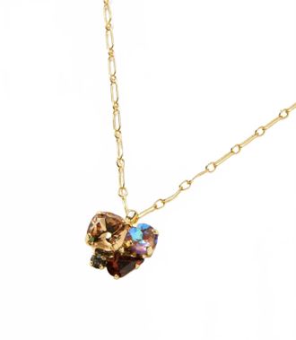 Sorrelli Womens Crystal Cluster Necklace In Honey