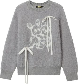 Mini Cream Trui met grafisch design - Grijs