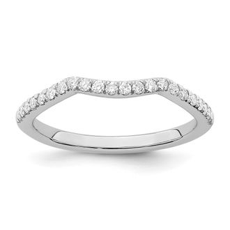 Diamond2Deal 14k White Gold Lab Grown Diamond Wedding Band Ring 1/5Ct Clarity- VS Color- D-E