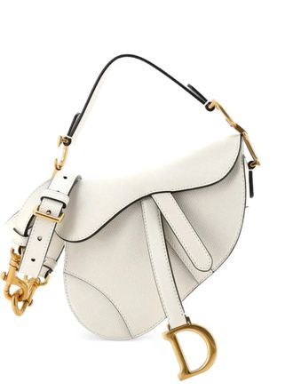 Dior Saddle Handbag with Strap Leather Mini shoulder bag - women - Calf Leather - One Size - White
